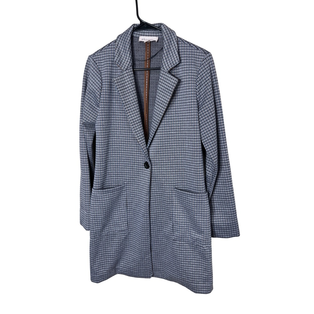 Philosophy Republic Clothing Houndstooth Blazer Jacket S/P Longline